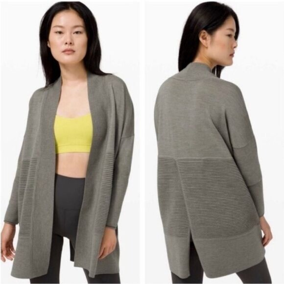 Lululemon Sit In Lotus Wrap II Sz 8 In Heathered Grey Sage - Picture 1 of 15